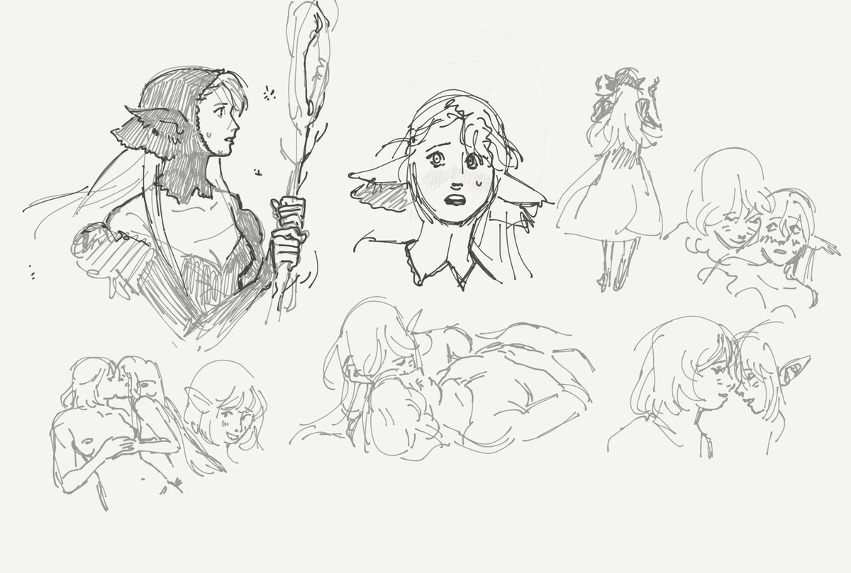 Doodles from my journaling app...head empty only Marcille and Falin thoughts