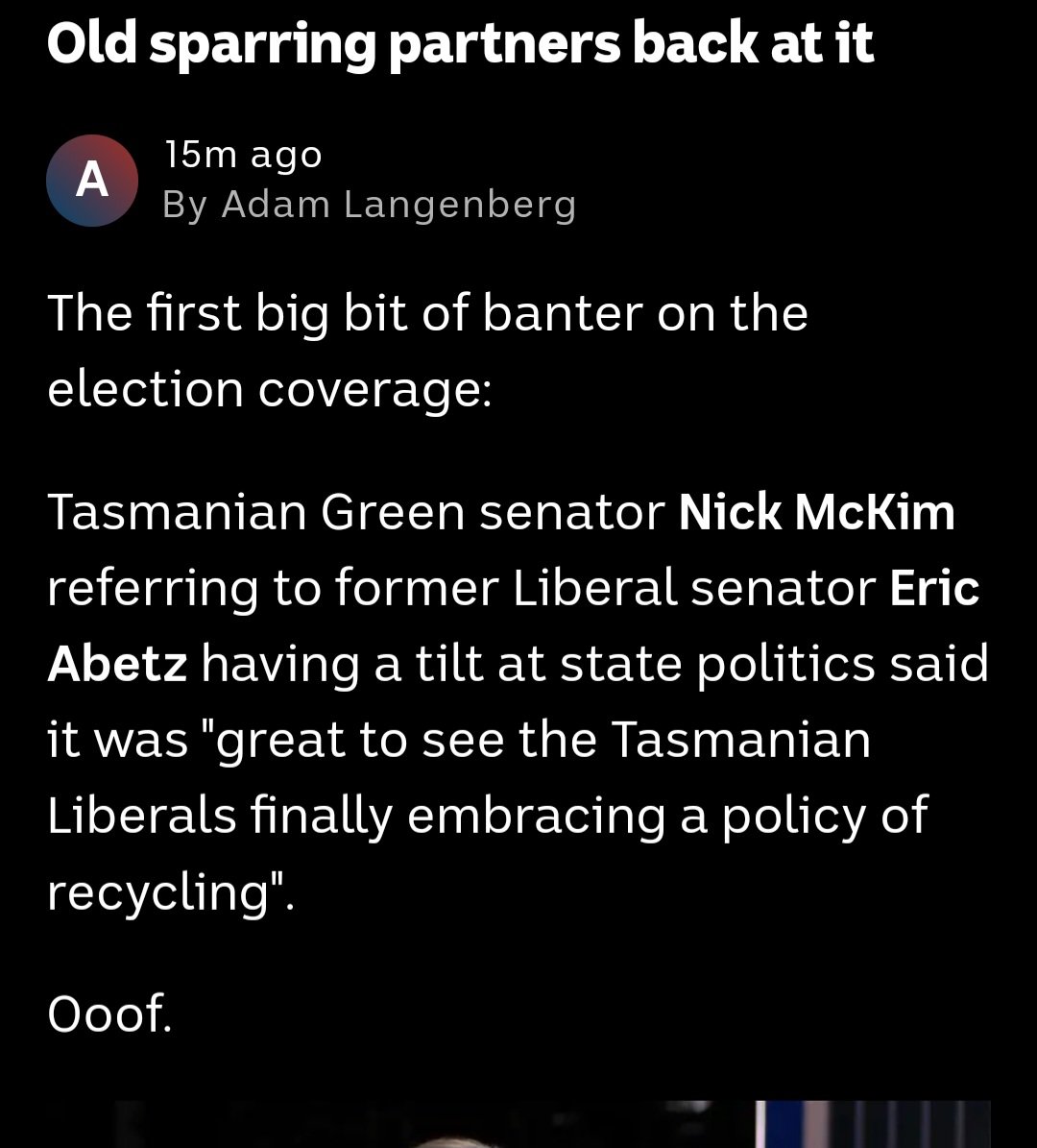Classic commentary from a politician. You might not need to be in #Tasmania to appreciate it. #TasmaniaVotes