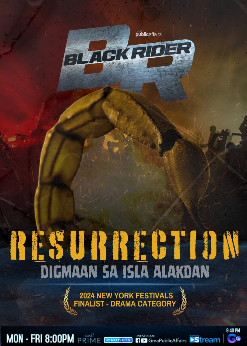 It's not yet over. 
It's STARTING OVER.

Another Bullet Outbreak, 
And the Imminent Return of the Scion! 

#BlackRider has never been this darker,
Black Rider has never been this better. 

Catch 2024 NYF Drama Finalist 
Weeknights on GMA Prime. 🦂🏍️ <a href="/Rurumadrid8/">Ruru Madrid</a> <a href="/thedonlucas/">JON</a>