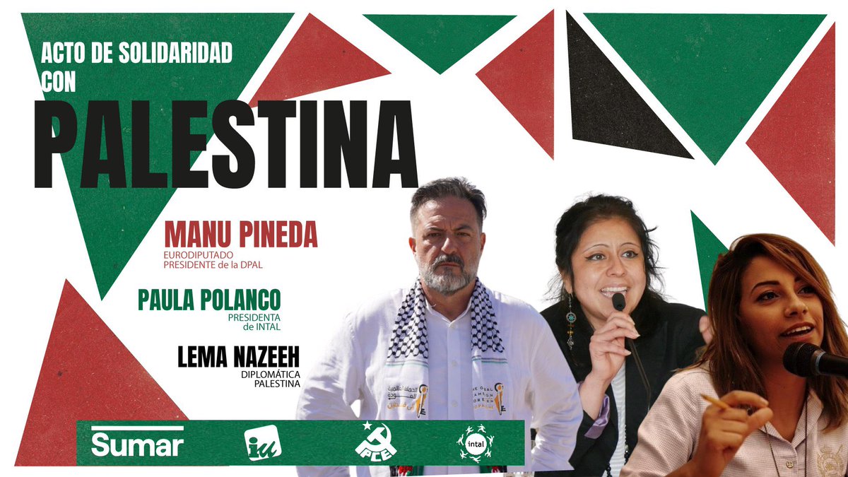 🇵🇸 Ya puedes ver entero el acto de Solidaridad con Palestina en Bruselas con @ManuPineda @Lemapal y Paula Polanco @intal_GS 📺 youtu.be/vNvj2CmV6n8?si…