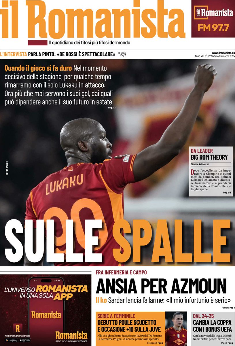 #GiornaliSportivi #23marzo #rassegnastampa #edicola #EdicolaKarda 

#Acerbi #JuanJesus #Inter #Razzismo #Zhang 

#Nazionale #Spalletti #europei2024 

#LBA #LBF #LNP #euroleague  #olimpiafenerbahce #stellarossavirtus 

#SerieBKT #ternanacalcio 

#SerieCNow  #perugiapineto