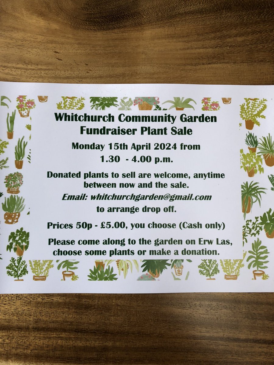 Date For Your Diary! Join us again this spring for our plant sale on Monday 15th April 2024 in the community garden at Erw Las from 1.30 p.m. #communitygarden #whitchurch #cardiff