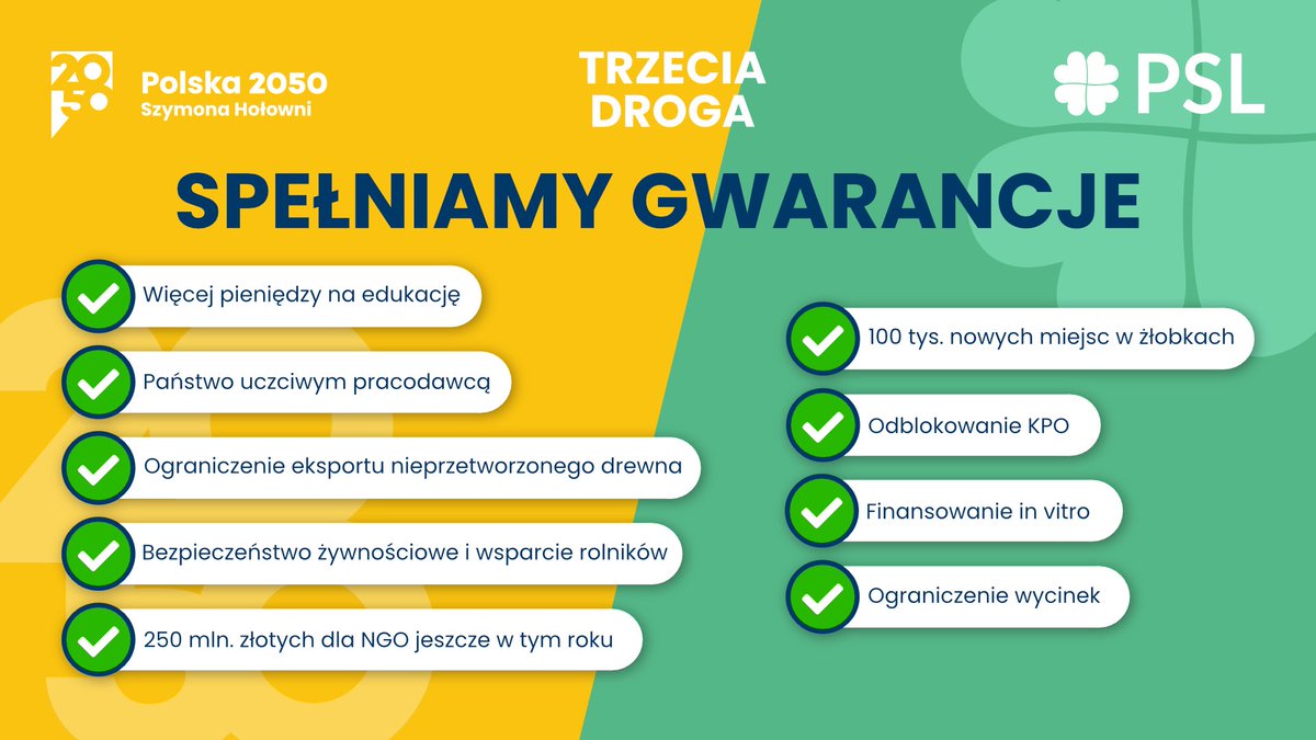 Musimy odsunąć PiS od władzy raz na zawsze, nie na 100 dni. Trzecia Droga i @PL_2050 to gwarancja skuteczności, pokoju i stabilności w rządzie.