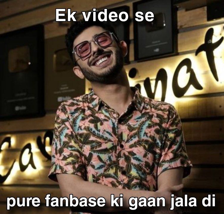 JatinTweets_'s tweet photo. SHAME ON CARRYMINATI ����🤣 https://t.co/Up2BQ0L00i
