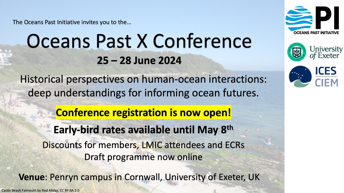 📢We are very excited to announce that registrations for the upcoming Oceans Past conference are now OPEN!

Early-bird rates available until May 8th! 

Come join us in beautiful Penryn 🌊

More info 👇🏽

oceanspast.org/opxregistratio… 

#oceanspast #conference