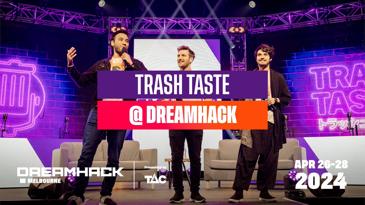 DreamHack Melbourne (@dreamhackau) on Twitter photo 🎙️🗑️You heard it first on the <a href="/TrashTastePod/">Trash Taste</a> today, Trash Taste will return to DreamHack Melbourne this year with their Trash Taste tour show!
Stay tuned early next week to find out when upgrade tickets for the show will go on-sale & more details 🔜 🎙️🗑️You heard it first on the <a href="/TrashTastePod/">Trash Taste</a> today, Trash Taste will return to DreamHack Melbourne this year with their Trash Taste tour show!
Stay tuned early next week to find out when upgrade tickets for the show will go on-sale & more details 🔜