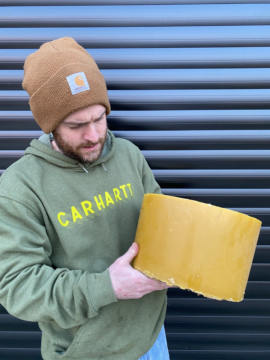 GwenynGruffydd's tweet photo. This is my kind of Gold!! A solid block of Welsh Beeswax! Hard to believe that this is a by-product of producing honey and in fact it’s worth basically double what honey is worth!
.
#beeswax #beeswaxcandles #beeswaxwraps #beekeeping #beekeeper #carhartt #carharttworkwear #carhartteurope @CarharttEurope