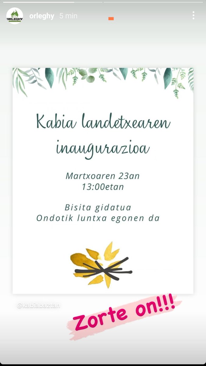 ✅ Gaur inauguratuko dugu.

▶️ Hainbeste urtetako esfortzua eta gero merezi dugu ospatzea.
▶️ Gaur 13tan, inaugurazio festatxo batekin emango diogu Kabia landetxeari hasiera.
▶️Proiektu berri bat, bizi berri bat, ilusio berri bat.

#kabia #baztan #arraioz #landetxea #nafarroa