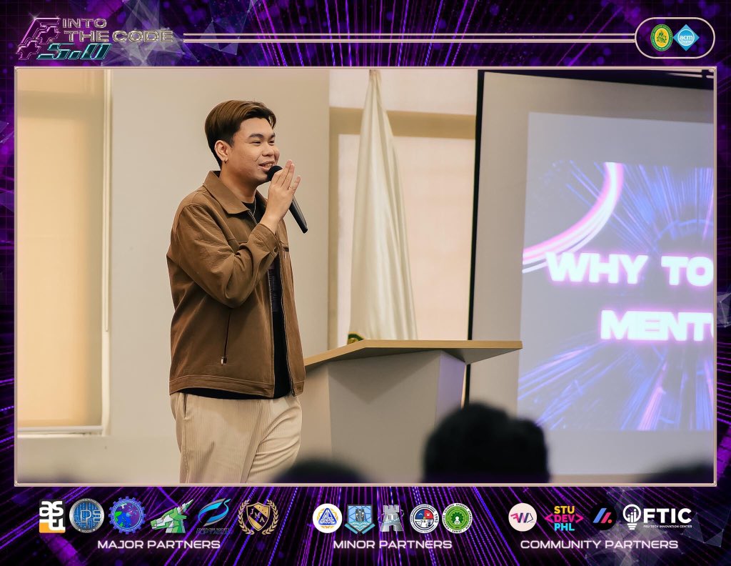 feutechACM's tweet photo. ICMYI:

Our final speaker, the remarkable incredible and special speaker 🦾, our dearest president, Jericho L. Menguito, shared invaluable insights during his talk.

Captured by: Ken Macaraig and Clarisse Bajaro
Caption by: Earl Tan

#IntoTheCode
#QuantumHERitage
#QuantumRevelry https://t.co/38DPSDJACD