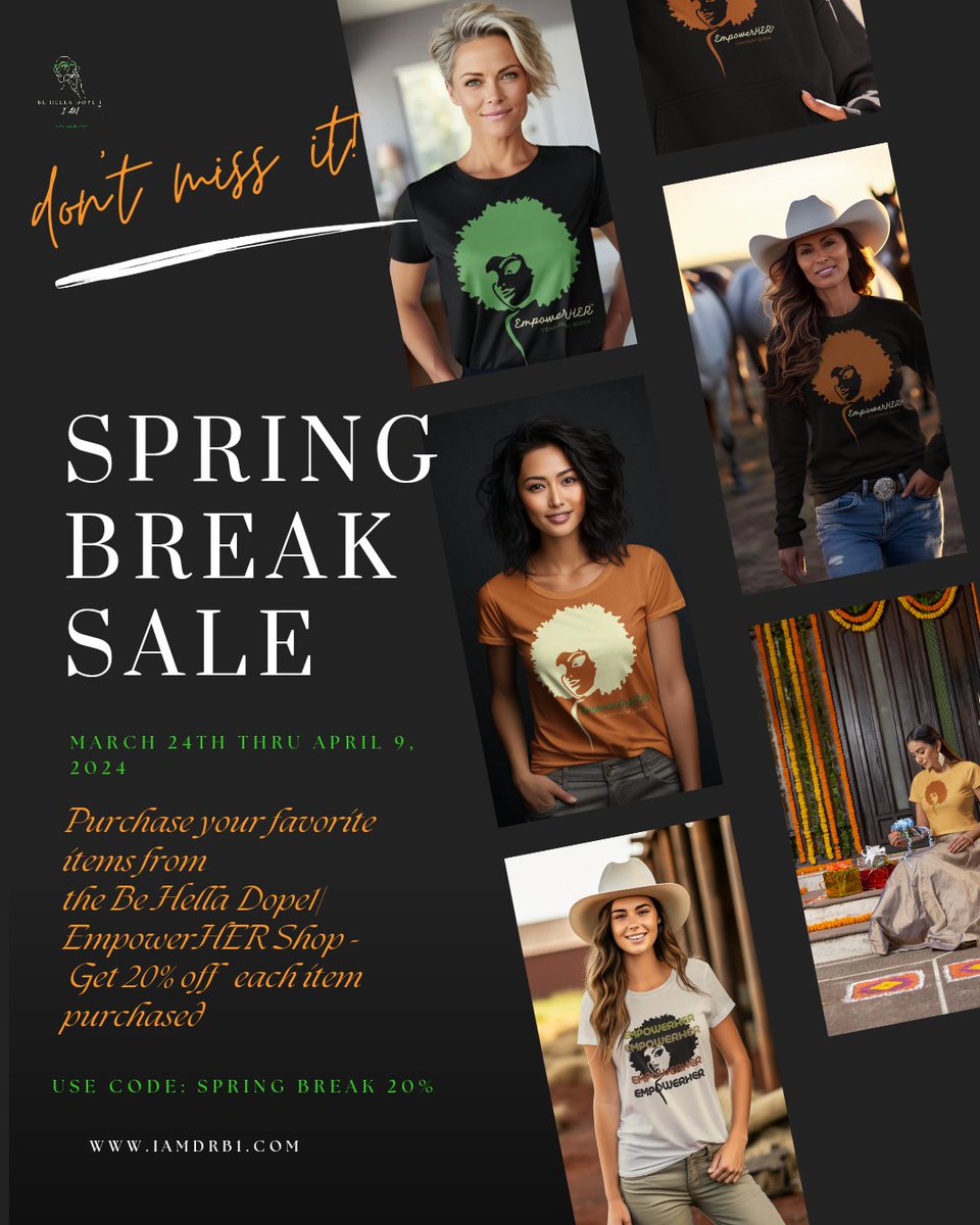 robbin_my1's tweet photo. SPRING BREAK SALE🛍It's officially spring break season 🛍 Join us https://t.co/woRijx1bhj for the 20 % off sale -Use code:Springbreak20% 🛍 Sale begins 03/24 until April 9,2024! #Springbreak #Sale #Shop #EmpowerHER #ClothingBrand #WomenEmpowerment #Shopping #WomensHistoryMonth https://t.co/cf5zGMOKru