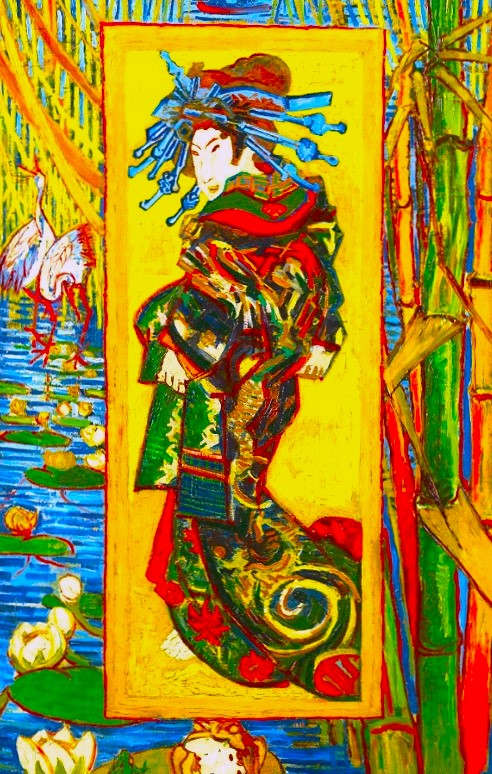 ゴッホの『ジャポネズリー花魁（おいらん）』 1887年にゴッホが渓斎英