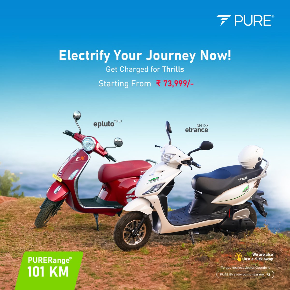 Electrify Your Journey Now! Get Charged for thrills

For More Info Visit:  pureev.in

#PUREEV #ePluto7gCX #eTranceNeoSX #electricscooter #Electricscooty #escooters #SwitchToElectric