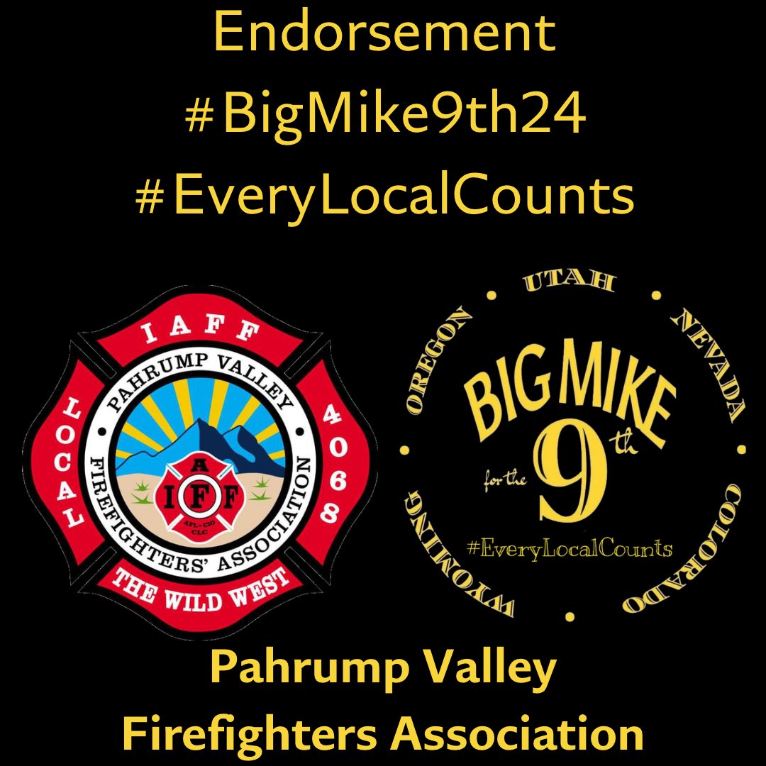Thank you Pahrump Valley Firefighters Association #EveryLocalCounts #OurIAFF9th #BigMike9th24