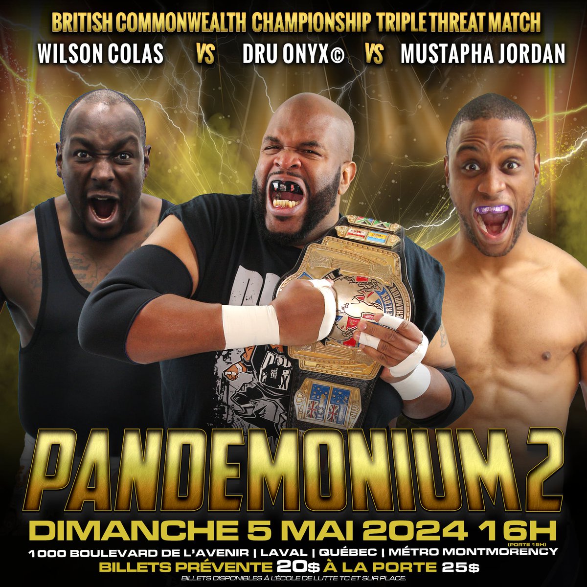 British Commonwealth Champion Dru Onyx will defend against Wilson Colas & Mustapha Jordan from Chocolate City in a Triple Threat Match at Pandemonium 2. Would the pursuit of a world title cause problems internally for the tag team, and overall ruin the friendship of all three?
