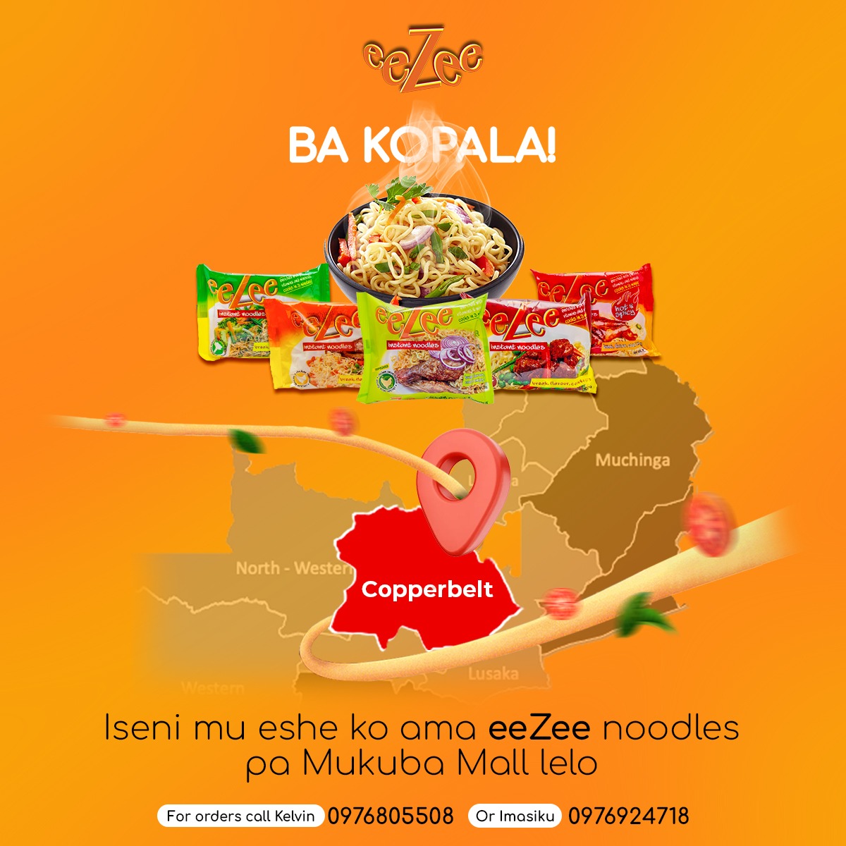 Ba Kopala!!! Kwata consistance maybe 4/5 eeZee flavours maybe for assitance itako Felistus! 💃😂. Join us today at Mukuba mall from 9am for a free mouthwatering tasting of eeZee noodles. Don't miss out! #eeZeenoodles #MukubaMall #FreeeeZeeTasting