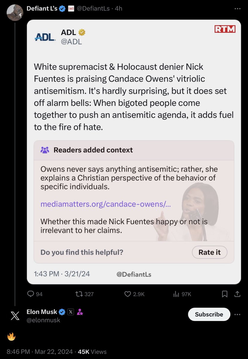 AFpost's tweet image. Elon Musk boosts post defending Candace Owens, Nick Fuentes from accusations of anti-Semitism.

This marks the first post he has made criticizing the ADL in several months following his visit to Auschwitz.

Follow: @AFpost