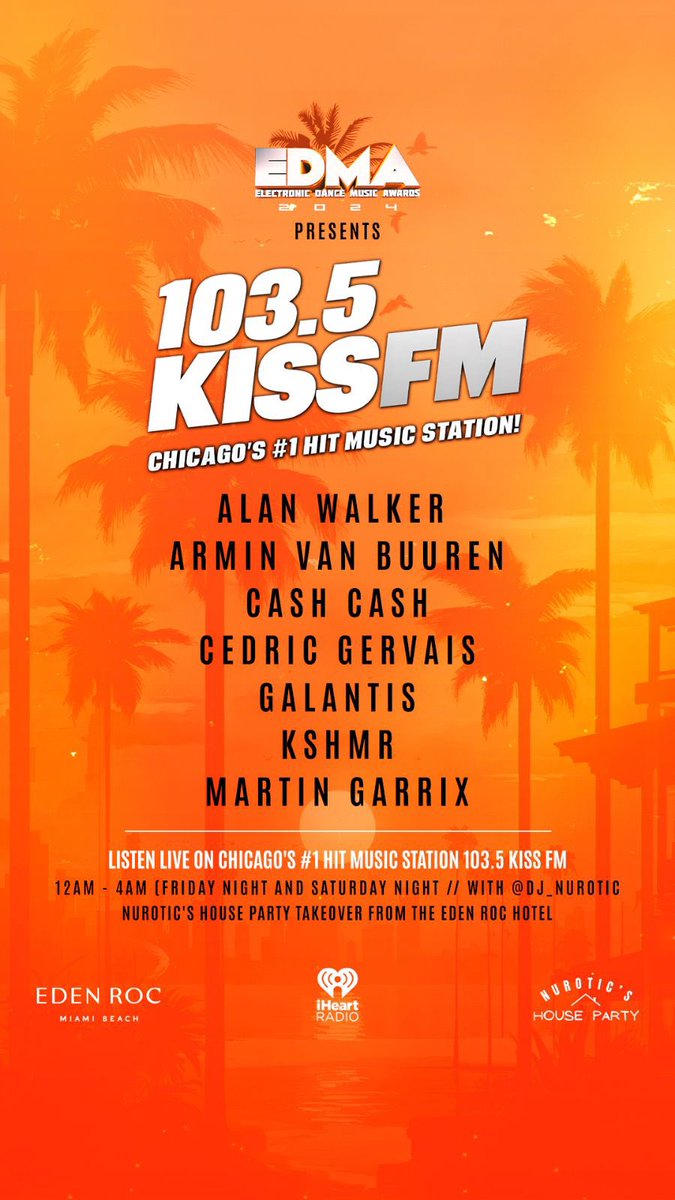 The biggest Nurotic’s House Party to date is coming up on @1035KISSFM right now! We are bringing basically a FESTIVAL to your house! Tune in and party with us!!!!