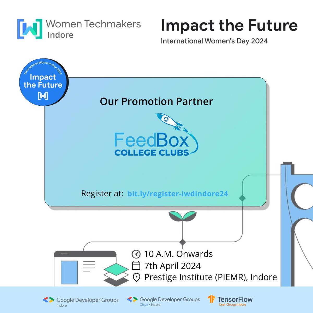 🎉 Exciting News Alert! 🎉

We're thrilled to unveil the amazing additions to our #IWDIndore2024 promotions partnerships:

🌟 Introducing our Tech Partner: ProtonsHub
🚀 And our Promotion Partner: FeedBox

Join us for an unforgettable celebration of women's empowerment!