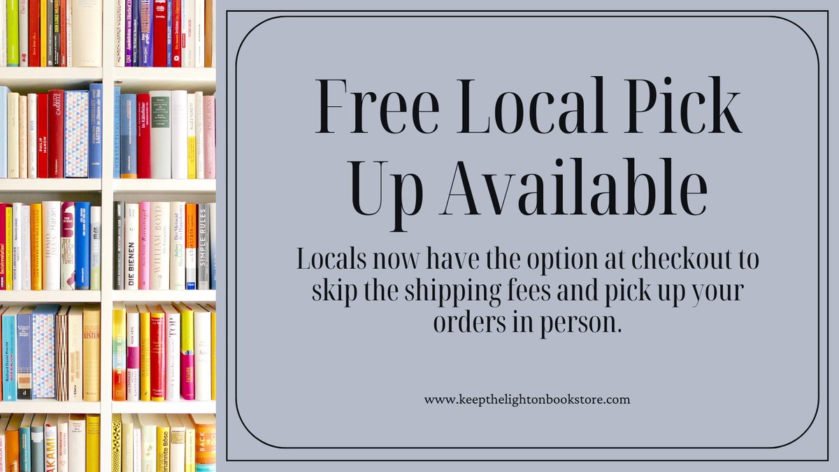 Calling all locals... you now have the option available at checkout to select local pick-up. 

#virginiabookstore #onlinebookstore #newandusedbooks #localbookstore #shoplocal #keepthelightonbookstore #indiebookseller