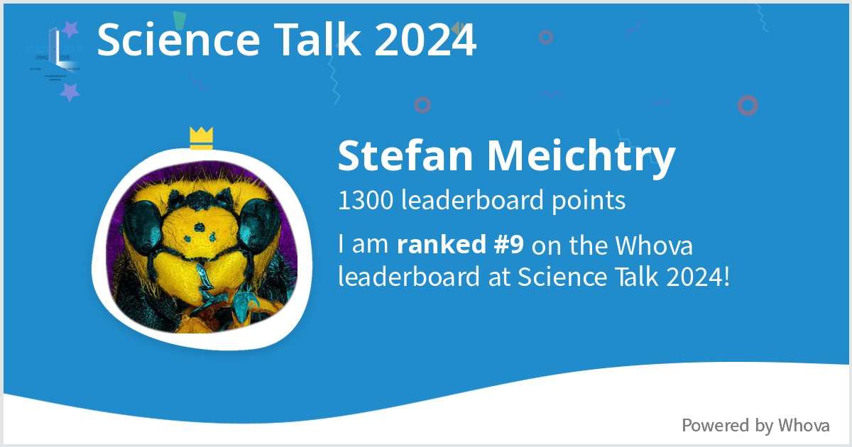 I ranked #9 on the Whova leaderboard at Science Talk 2024! #scitalk24 #sciencetalk24 #ASC #AssocSciComm - via #Whova event app