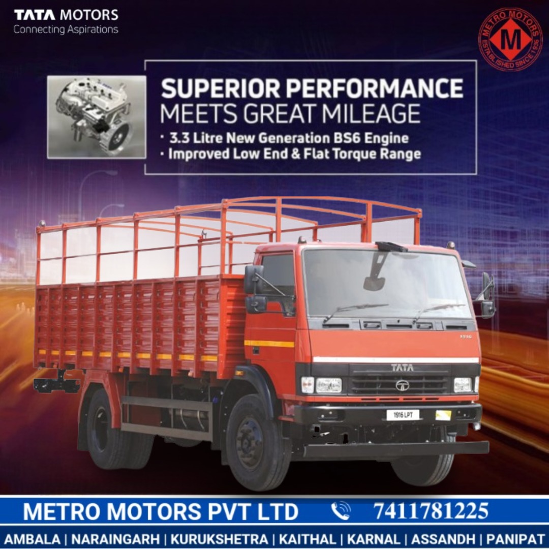 MetromotorsCv's tweet photo. With the Tata LPT 1916, the increased productivity of your daily trips will drive the rise of your business.
अधिक जानकारी के लिए कॉल करें - ☎️ 7411781225 ☎️
.
#metromotorsprivateltd #CommercialVehicles #Trucks #Construction #TataTrucks #BS6Engine #Transport https://t.co/KkHwwaCTRo