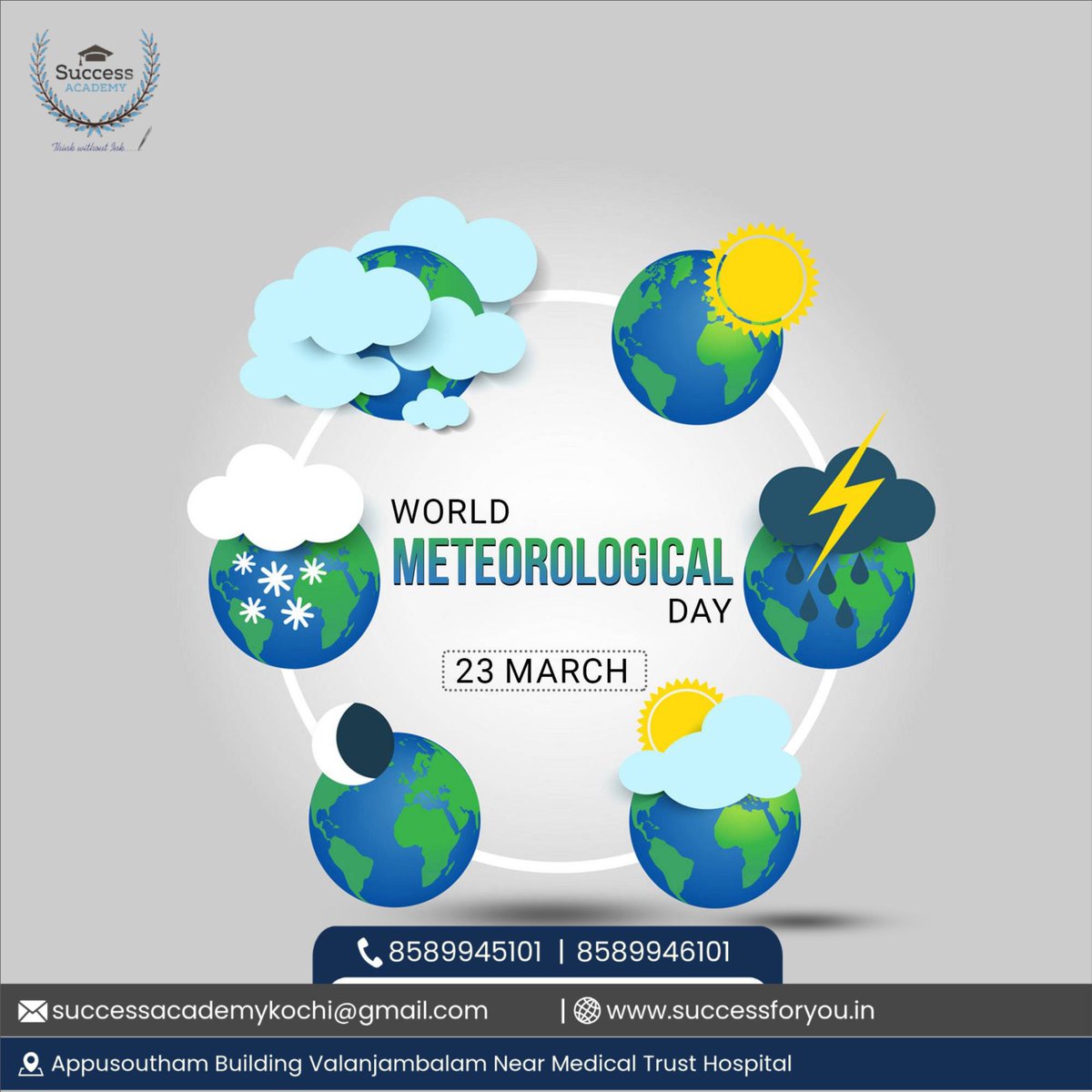 #MeteorologicalDay #WeatherAwareness #ClimateScience #WeatherForecast #ClimateChange #WeatherData #ClimateAction #WeatherEducation #MeteorologicalObservations #WeatherMonitoring #ClimateAwareness #MeteorologicalCommunity #SSCCoaching #BankCoaching #SuccessAcademyKochi