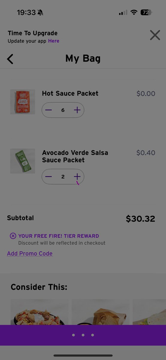 What is this @tacobell - pretend something’s no charge then change it during checkout? Only barely noticed as it flashed by.