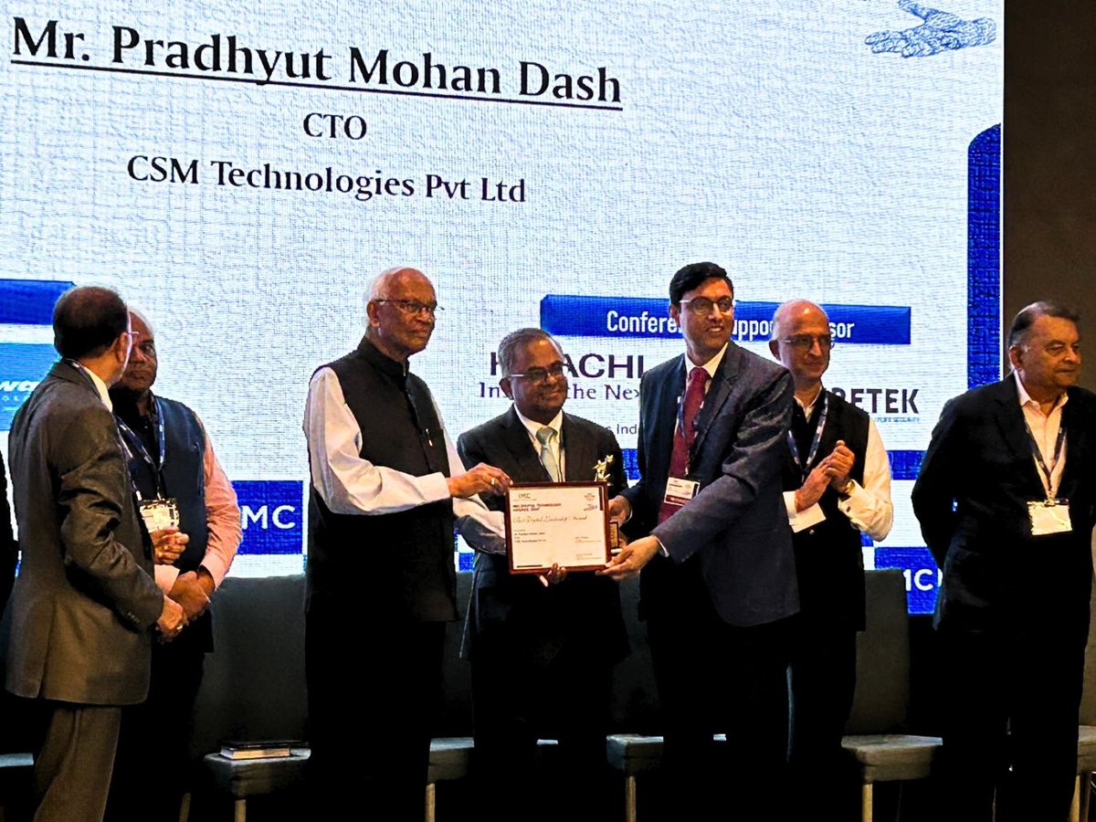 Proud moment for CSM Tech as our CTO, Mr. Pradyut Mohan Dash, emerged victorious at the IMC Digital Technology Awards 2024, winning the prestigious Digital Leadership award. 

#CSMTech #IMC #DigitalLeadership #DigitalTechnologyAwards #EmergingTechnology