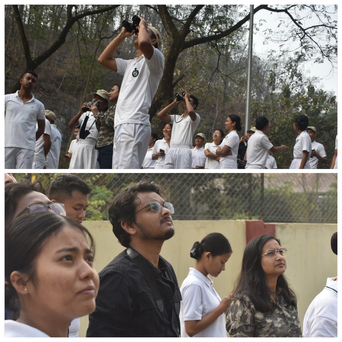 'Tiny Wings, Big Personalities' Young and enthusiastic trainees of @AFS are delighted in an early morning birdwatching session under the guidance of Wildlife Biologist Sri Pranjal Mahananda. @cmpatowary @assamforest @PranjalRaptor