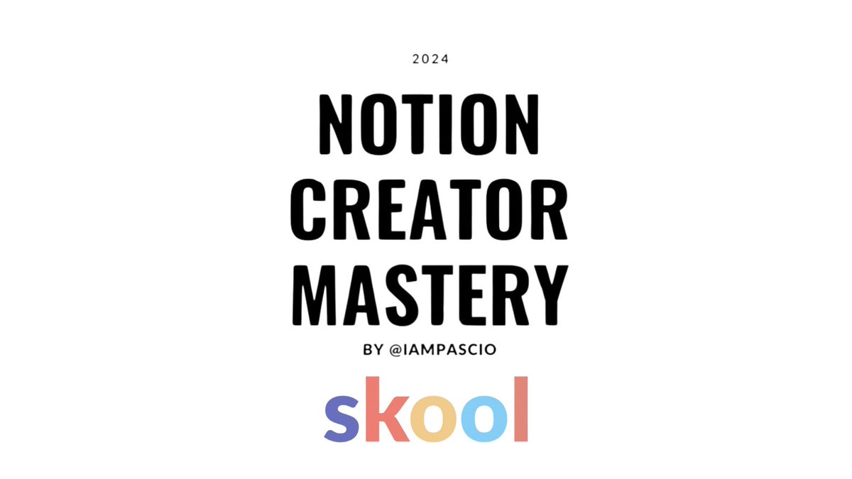 Pascio is launching a Notion Skool community.

Teaching you how to go from $0-$10K/month selling templates.

It's going to be $197/month post launch.

But for the next 24hrs It's FREE to join.

To gain access simply,

• Like
• Reply "Skool"
• Follow me (to get auto DM)