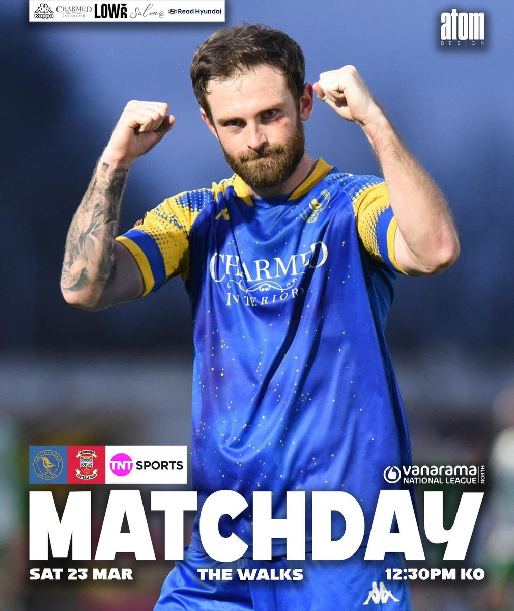 officialKLtown's tweet image. MATCHDAY! 🙌

🆚 @tamworthfc 
🏟️ The Walks, King’s Lynn 
🏆 @TheVanaramaNL North
⏱️ 12.30pm KO

📺 @footballontnt 

#UpTheLynn 💙💛