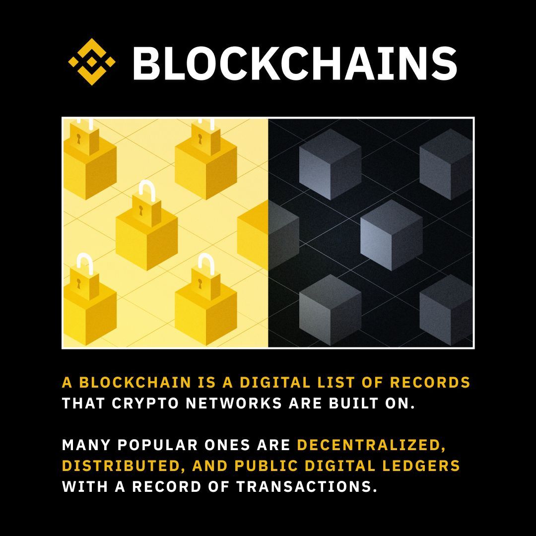 binance's tweet image. Back to basics 📚

Blockchains explained 👇