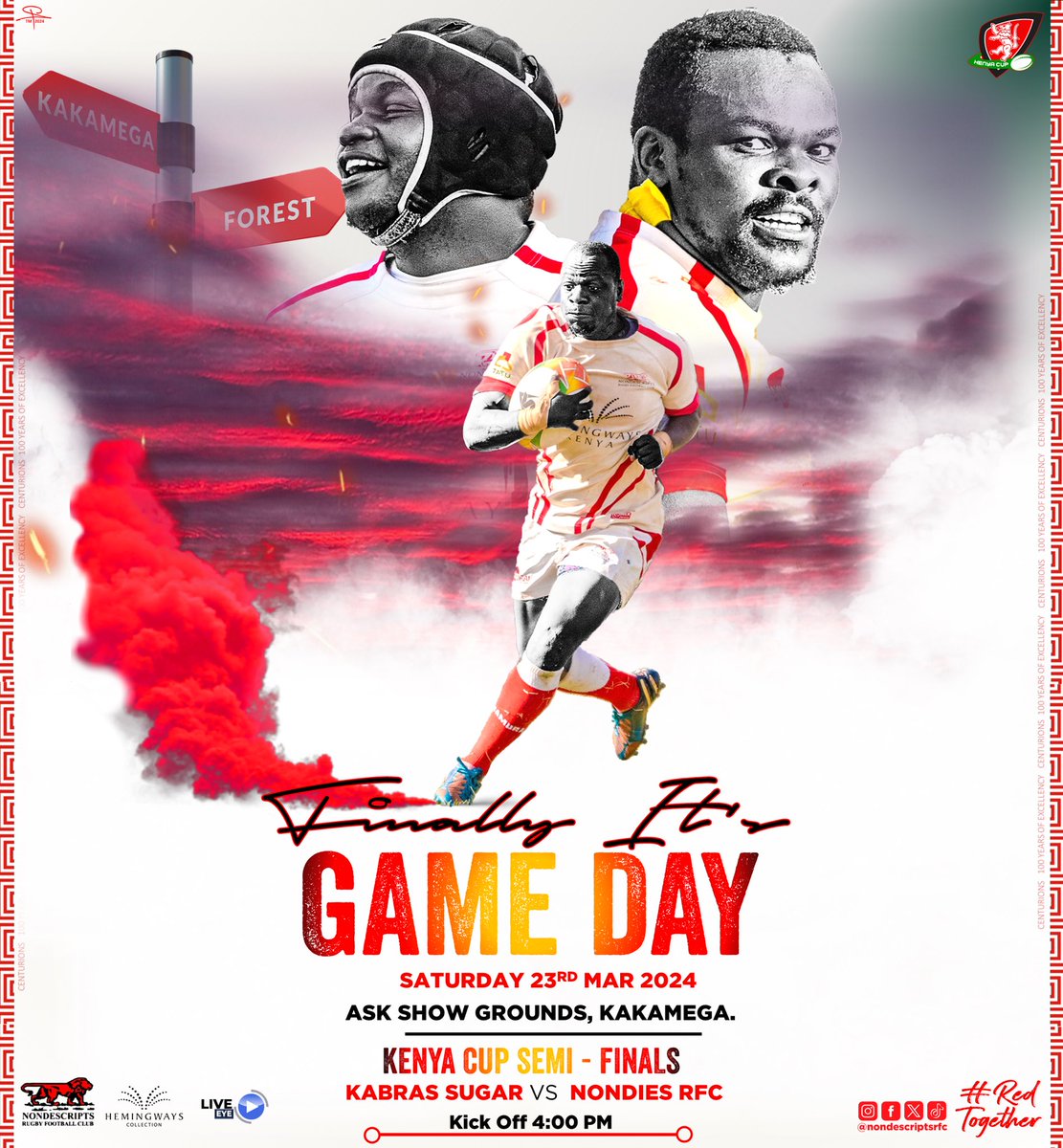 This is the Day!! All the best Gentlemen!!
#NondiesRugby #RedTogether #Rangers #KenyaCup #RugbyKe