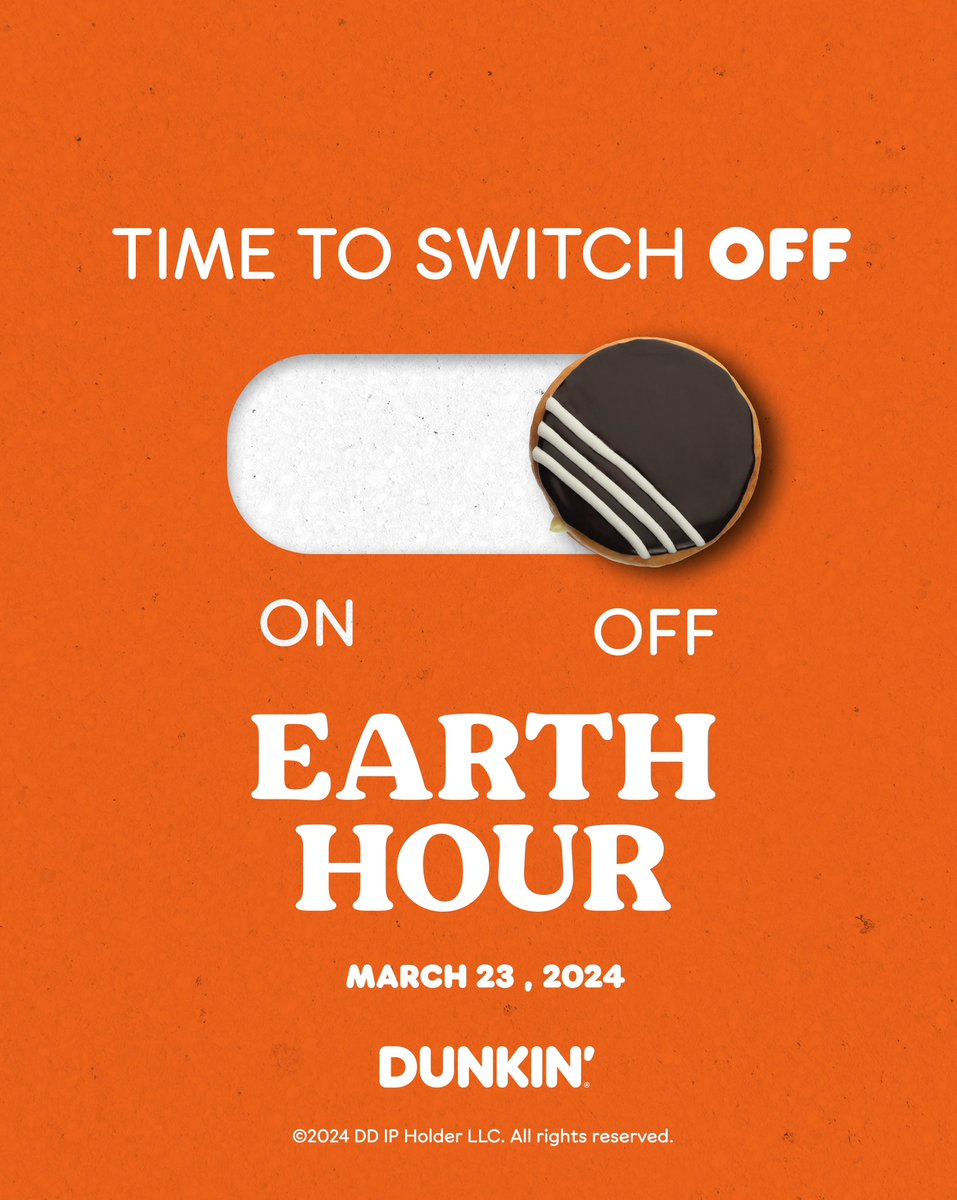 One hour that can make a difference 🌎 Dunkin’ PH joins in celebration of EARTH HOUR tonight from 8:30-9:30pm. #EarthHour #DunkinPH