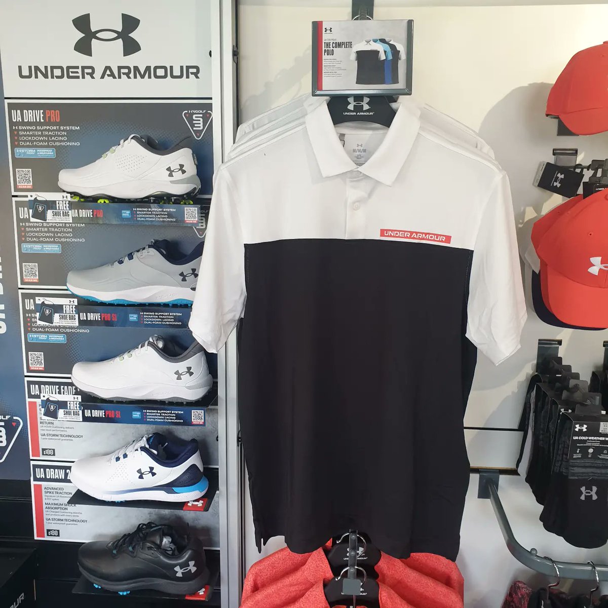 bentebbs's tweet image. Thanks to Rob for the fabulous @UAGolf wall display 👏 New Spring/Summer collection is in and already flying out! #walldisplay #underarmour #maldenproshop #maldengolfclub #surreygolf #golfretail #newmalden