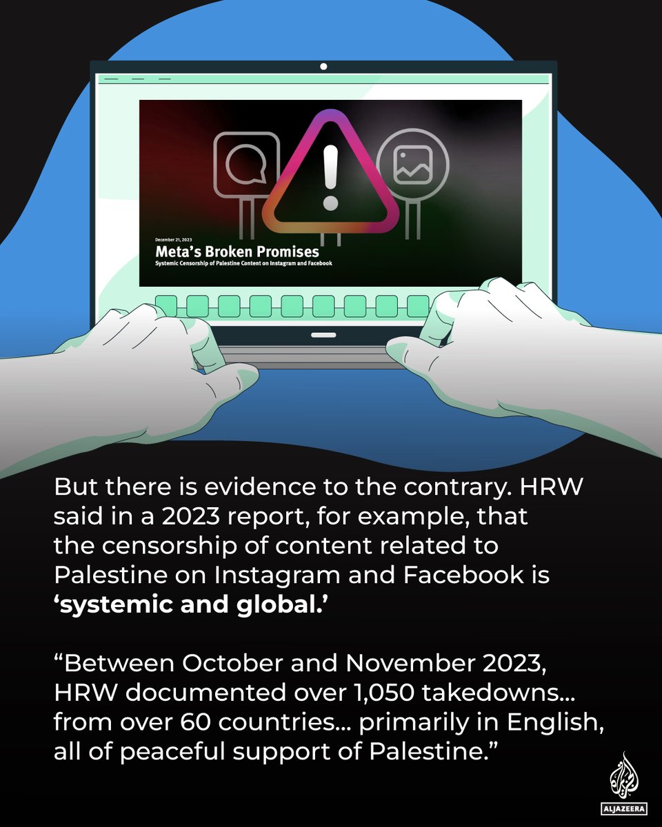 Human Rights Watch (@HRW) said, “Meta’s policies and practices have been silencing voices in support of Palestine and Palestinian human rights on Instagram and Facebook,” in a 2023 report. Meta has denied this allegation. How do social media moderation and censorship policies