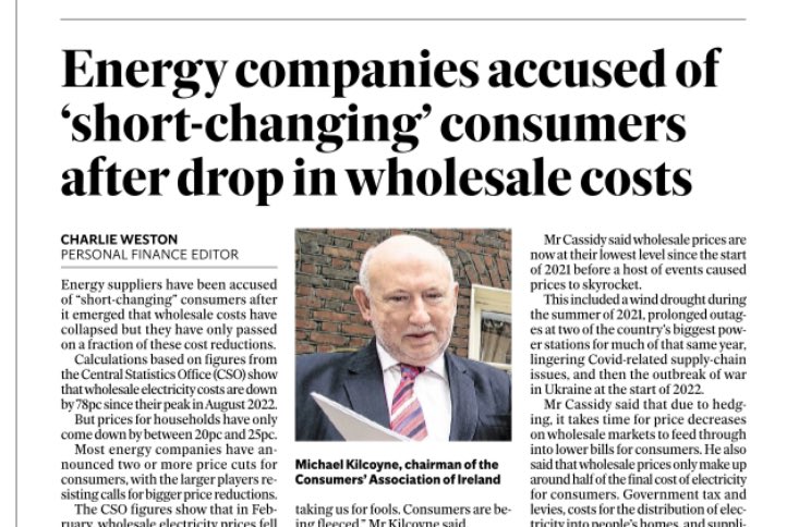 eric_nelligan's tweet photo. Wholesale costs have collapsed but energy companies have only passed on a fraction of these cost reductions

Aontú have been highlighting this since it was obvious that profiteering has been happening. 

An out of touch Gov does not want to tackle this issue. https://t.co/sO3LYhJPnu