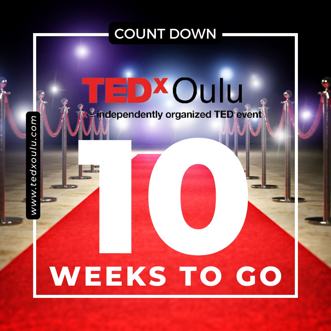 🚀 Countdown Begins! 🚀

Only 10 weeks left until TEDxOulu! 🌟

Are you ready to join this exceptional journey? Save the date 02.06.2024 and get ready for an unforgettable experience! 📆
