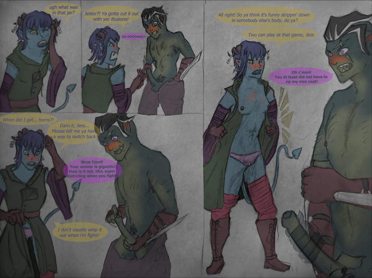 baptismaleech's tweet photo. Critical Role MN Body Swap NSFW P1-3 https://t.co/jKzy03sAFp