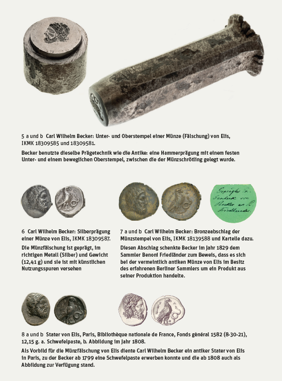Wir bereiten gerade die Vitrine zu Carl Wilhelm Becker (1772-1830) für unsere Sonderausstellung "Lange Finger - Falsche Münzen" vor. Hier die beiden Stempel für eine Münze von #Elis, das Vorbild stammt aus Paris. #Münzkabinett_Berlin @kulturspk Bode-Museum #museumistmehr