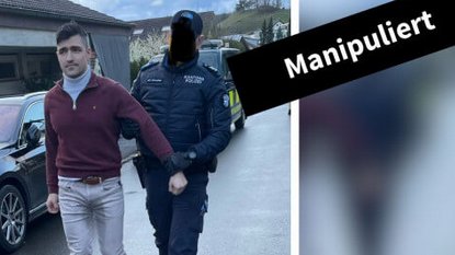 Chris09j's tweet photo. Wie man an dem schwarzen Gesicht des Polizisten sofort erkennt, wurde dieses Bild manipuliert. https://t.co/4OJE47wEqv