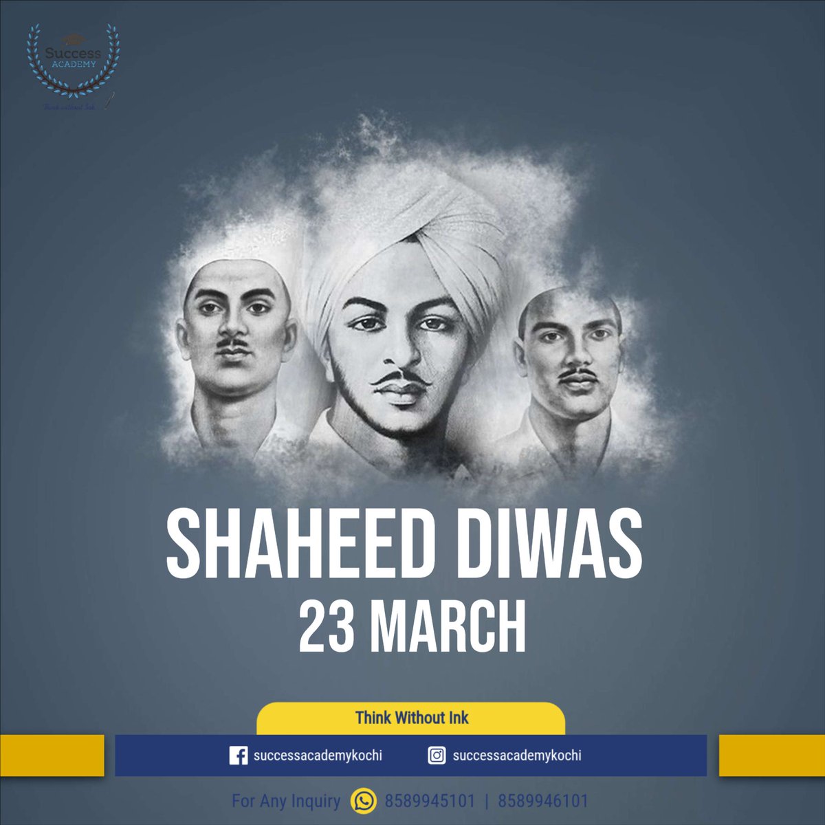 #ShaheedDiwas #MartyrsDay #RememberingMartyrs #SaluteToMartyrs #JaiHind #ShaheedDiwas2024 #MartyrsTribute #IndiaRemembers #ShaheedBhagatSingh #ShaheedSukhdev #ShaheedRajguru #MartyrdomDay #NationHonorsMartyrs #HeroesNeverDie #SSCCoaching #BankCoaching #SuccessAcademyKochi