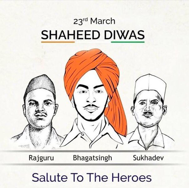 अमर शहीद भगत सिंह, राजगुरु एवं सुखदेव जी के बलिदान दिवस पर उन्हें कोटि-कोटि नमन !🙏
वतन के लिए दिया गया आपका सर्वोच्च बलिदान सदा इस देश के दिल में धड़केगा....23 मार्च🫡
#शहीद_दिवस #ShaheedDiwas #MartyrsDay