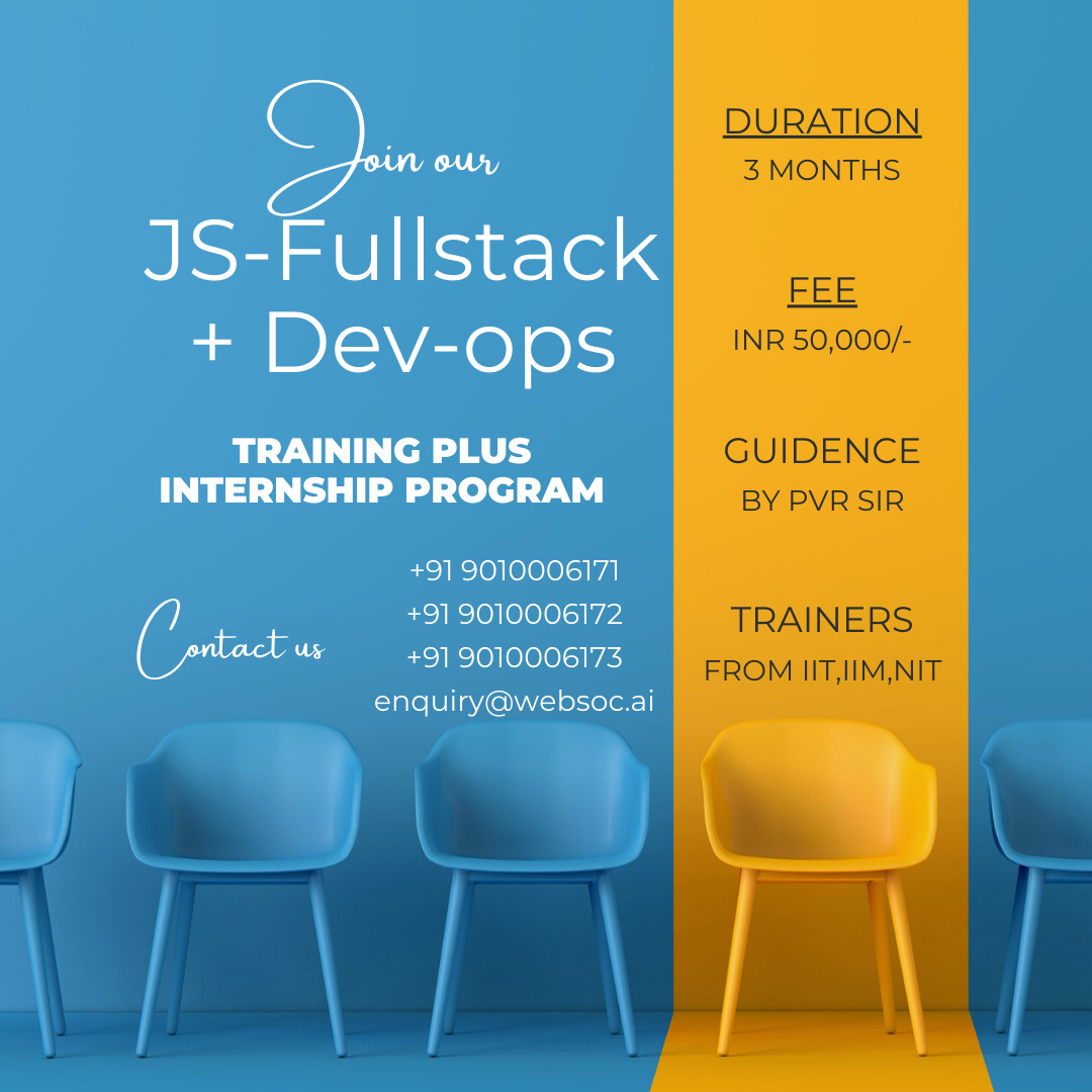 Websoc_AI's tweet photo. "Unlock your potential with our intensive training + internship program! Join now to launch your career into the digital sphere." 🚀 #Websoc #Training #internship #internshipopportunity #achive #your #goal #fullstack #devops #js #jsfullstack #jobseekers #jobhiring https://t.co/RE2st7HBT6