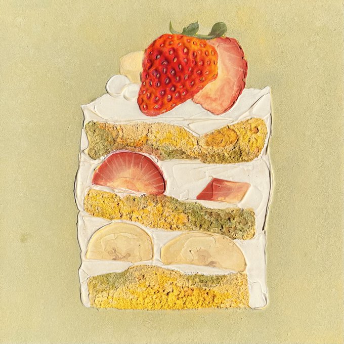 「simple background strawberry shortcake」 illustration images(Latest)