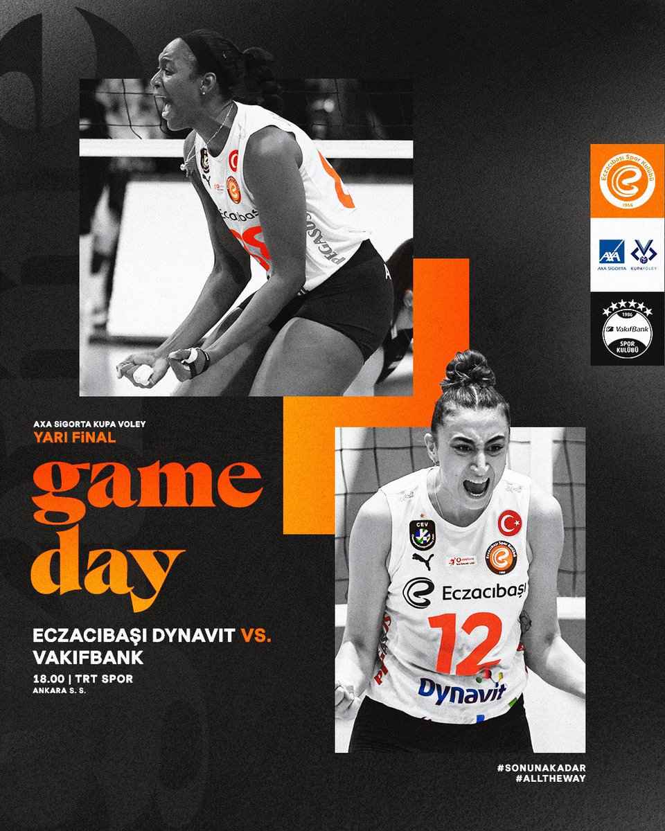 💥 Maç Günü 🏆 AXA Sigorta Kupa Voley | Yarı Final 🏐 vs. VakıfBank ⏰ 18.00 📍 Ankara Spor Salonu 📺 TRT Spor #AllTheWay #SonunaKadar