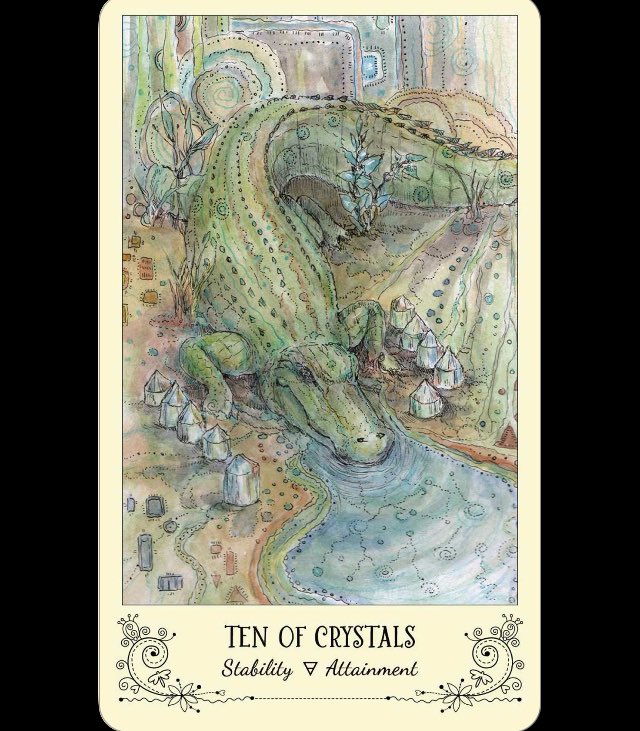 #Tarot #CardoftheDay: 10 of Crystals (Pentacles). What you’ve achieved puts you at the top of your game. It completes a cycle, as the challenge has diminished. What’s the next opportunity you are looking to master? #growthopportunity #careerdevelopment #SpiritsongTarot @usgstarot