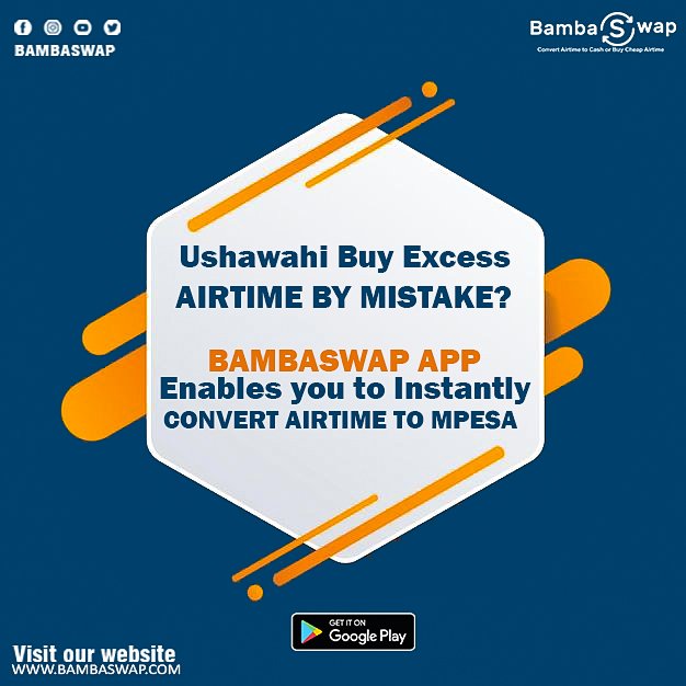 Convert your extra Safaricom Airtime to Mpesa instantly with Bambaswap! Never let your airtime go to waste - use it for emergencies with ease and security. Download the app on Google Play Store now for fast transactions #Bambaswap #Safaricom #Mpesa #EmergencyFunds #EasyConversion