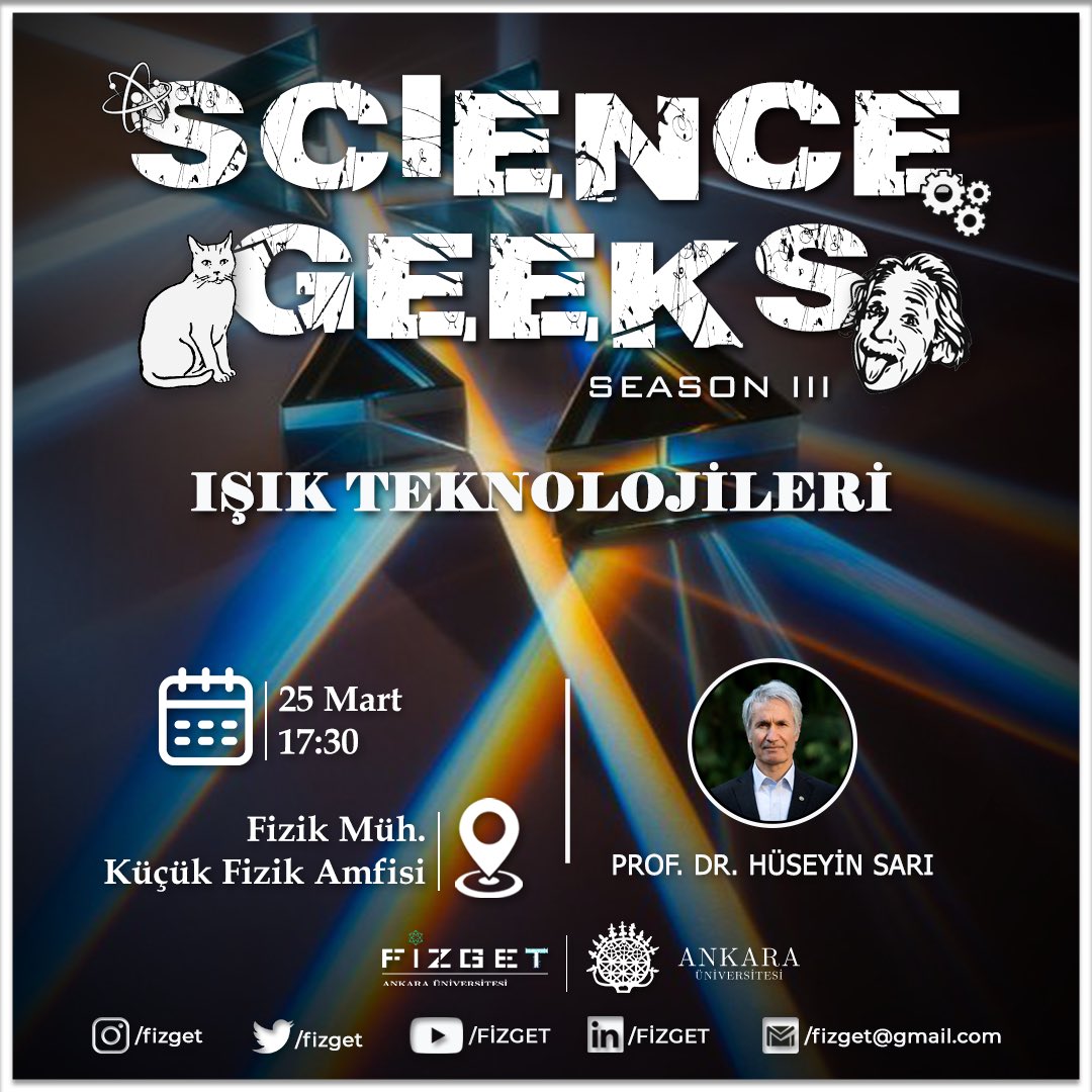 Sayın Prof.Dr. Hüseyin SARI hocamızın, ışık teknolojilerinin üstünlükleri, hayatımızı nasıl değiştirdiği ve gelecekte sunabileceği potansiyel kullanım alanlarını anlatacağı bu seminer etkinliğimize herkes davetlidir✨

📍  Küçük Fizik Amfisi
🗓️ 25 Mart 2024, 17.30