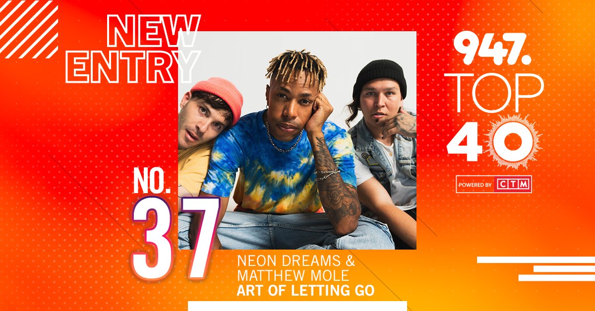 947 (@947) on Twitter photo NEW ENTRY
3⃣7⃣🇿🇦
It's the new single 'Art of Letting Go' by <a href="/MatthewJMole/">matthew mole</a> & Canadian duo <a href="/neondreams/">Neon Dreams</a>.
'Packed with pop-punk punch & quintessential Mole acoustics'
#947Top40CTM
Listen:
📲Primedia+ App
primediaplus.com NEW ENTRY
3⃣7⃣🇿🇦
It's the new single 'Art of Letting Go' by <a href="/MatthewJMole/">matthew mole</a> & Canadian duo <a href="/neondreams/">Neon Dreams</a>.
'Packed with pop-punk punch & quintessential Mole acoustics'
#947Top40CTM
Listen:
📲Primedia+ App
primediaplus.com